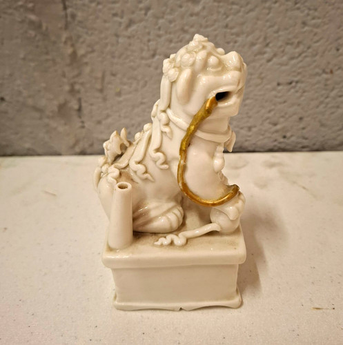 Antique porcelain foo dog - porcelain,