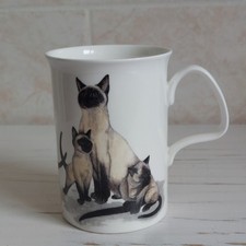 Roy Kirkham Siamese Cat Mug Fine Bone China H 10.5cm Cat Lovers 1990 Kitten