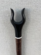 Black Buffalo Horn Hazel Lyre Thumb Stick  No.10