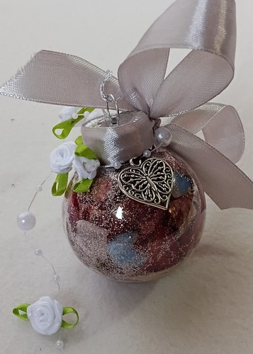 Love witch ball white - love, roses