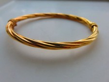 Gold Hinged Bangle 9 Carat Yellow Twisted