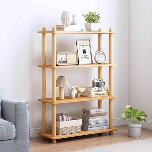 Tier wooden shelf bookcase - 4-tier,