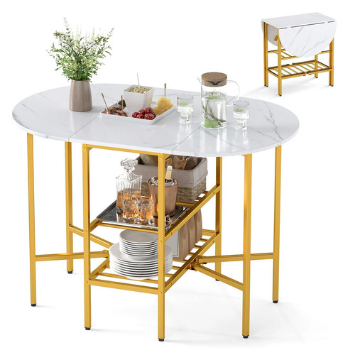 Marble white foldable dining - marble,