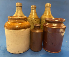 Vintage pottery porters bottles pots x6 E&H Luck Louth Lovatt & Lovatt 