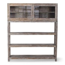 Large Vintage Rustic Shopkeepers Cupboard Dresser Cabinet Shelving