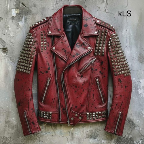 Men punk studded red - punk,