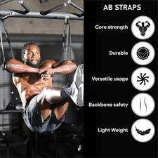 Pro Hanging AB Straps Weight Lifting Boxing Gym Heavy Duty AB-Crunch Sling Black