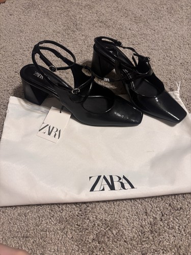 Zara black patent strappy - zara,