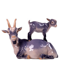 Royal Copenhagen Goat with Kid