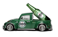 Clear Body Shell Classic VW Beetle UTE for 1:10 RC MINI Tamiya  M05 Heineken.