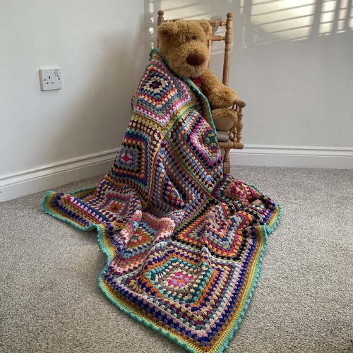 Colourful hand crochet granny - crochet,