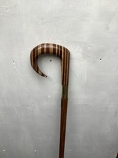 Unique Multi Hardwood Market Stick Handle On Iroko, / Teak Walking Stick