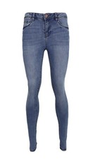 Ladies Ripped High Waist Super Skinny Denim Spandex Jeans 34'' Leg Trouser