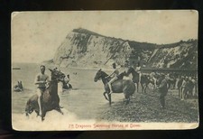 DOVER  / MILITARY   7th Dragoons Swimming Horses at the beach  