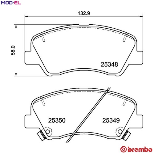 Brake pad set - pad, p