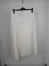 Autograph Women's Denim Midi Skirt White Size 16 Asymmetric Hem NWOT F2