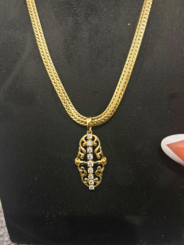 Gold tone herringbone chain - tone,