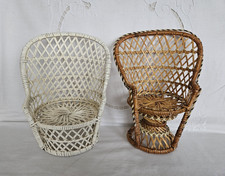 2 Vintage Peacock Wicker