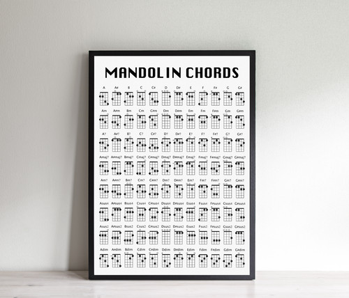 Mandolin chord chart poster - mandolin,