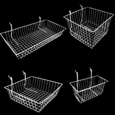 White Grid Mesh/Slatwall