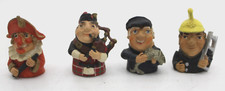 Group of 4 Pewter Stephen Frost Thimbles, Punch, Fireman, Fisherman, Bagpiper