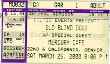 Vintage 2000 Old Blind Dogs Concert Ticket Stub Denver CO