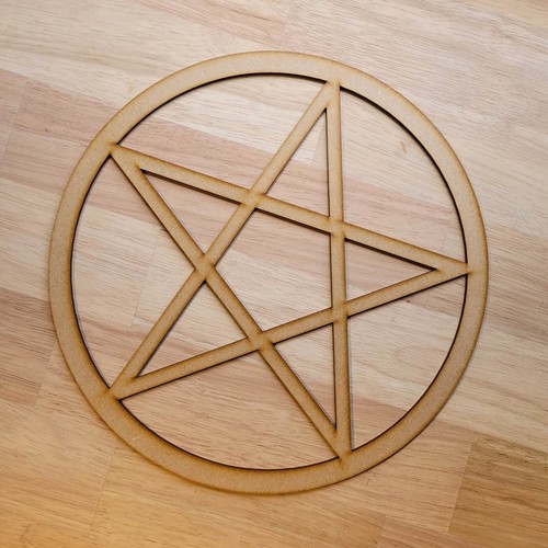 Wooden mdf wiccan pentagram - mdf,
