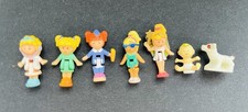 Vintage Bluebird Polly Pocket figure Bundle X 7 Dolls Including Animals #lot 1