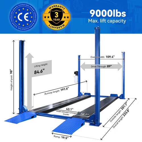 9000lb post car lift - 4, extra