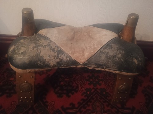 Vintage wooden camel saddle - vintage,