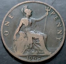 1902 LOW TIDE PENNY COIN-1d