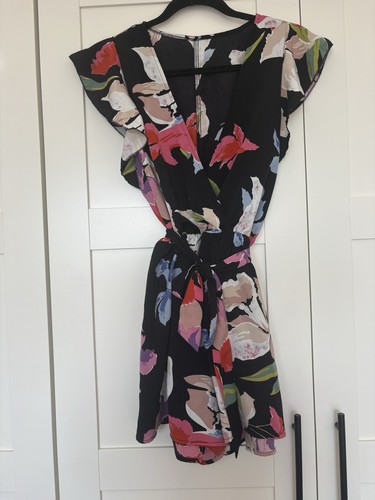 Black floral playsuit - floral,