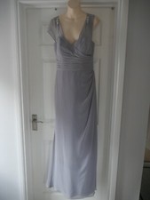 Grey Ball Gown True Bride Dress Wedding Bridal Bridesmaid Cruise Size 14 Chiffon