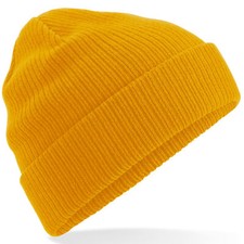 Beechfield Beanie Hat Organic Cotton Double Layer Soft Breathable Knit Cap Warm