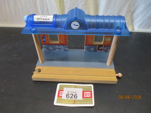Wooden train track station - wooden, station,