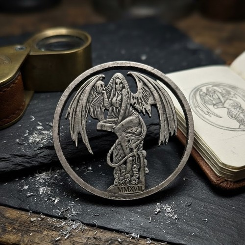 Hobo cut coin succubus evil - coin,