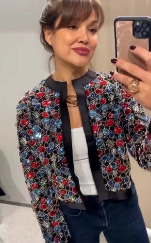 Zara beaded jacket with - zara, sequin