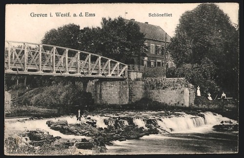 Postcard greven westf - greven, i.