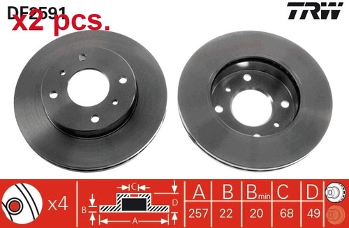 Pcs front brake - x2,