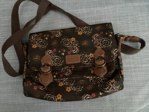 Brown floral nica satchel - floral,