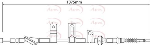 Apec rear right brake cable - apec,
