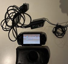 Sony PSP 3004 Slim Piano Black Handheld Console System W/ Charger and case  