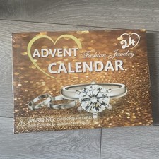 Jewelry Advent Calendar 2024 for Adult Women W/Necklace Rings Earring Xmas Gifts