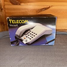 Vintage/Retro British Telecom BT Viscount Landline Phone with Box 1980's White