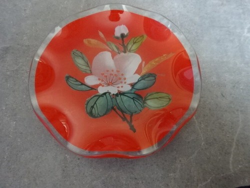 Jasmin floral glass dish - glass,