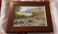 Vintage small framed and signed Keswick Cumbria painting