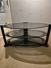 Black Glass Corner TV Stand