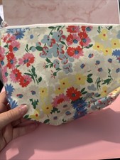Cath Kidston 8" oilcloth Bright Floral zip pouch washbag/makeup bag VGC
