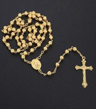 Elegant gold rosary necklace - elegant,