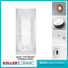 Round 1400mm x 700mm Single Ended Bath Tub Whirlpool Spa Lights 6-8-11 Jets